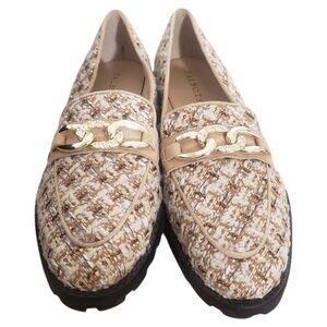 Sh111 Talbots Leighton Chain Metallic Boucle Loafer 9.5